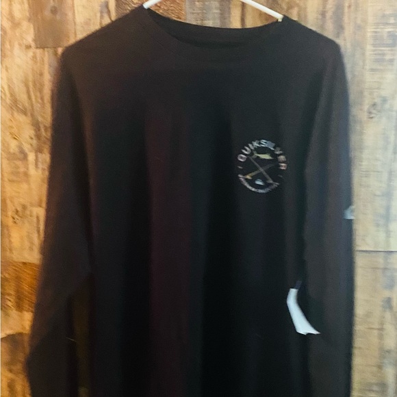 NWT Quiksilver Waterman Men's Long Sleeve Hook T-Shirt Black Size Medium - Picture 2 of 5